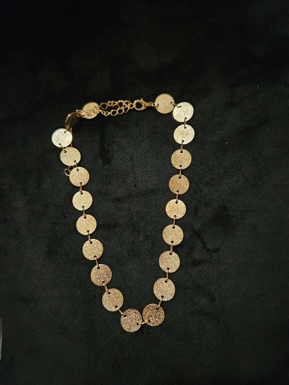 paparazzi Textured Gold Disc Necklace